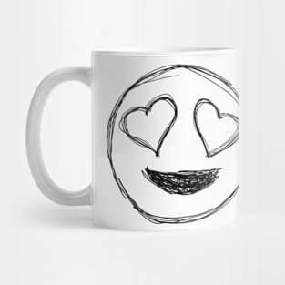 Dark and Gritty Smiley Face with Heart Eyes Mug